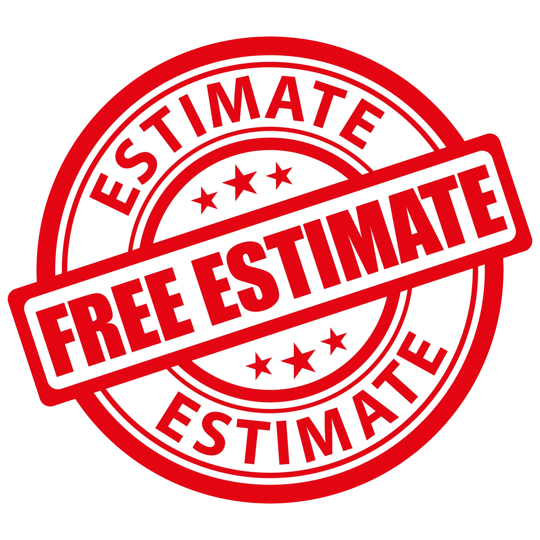 Free estimate seal with bold text